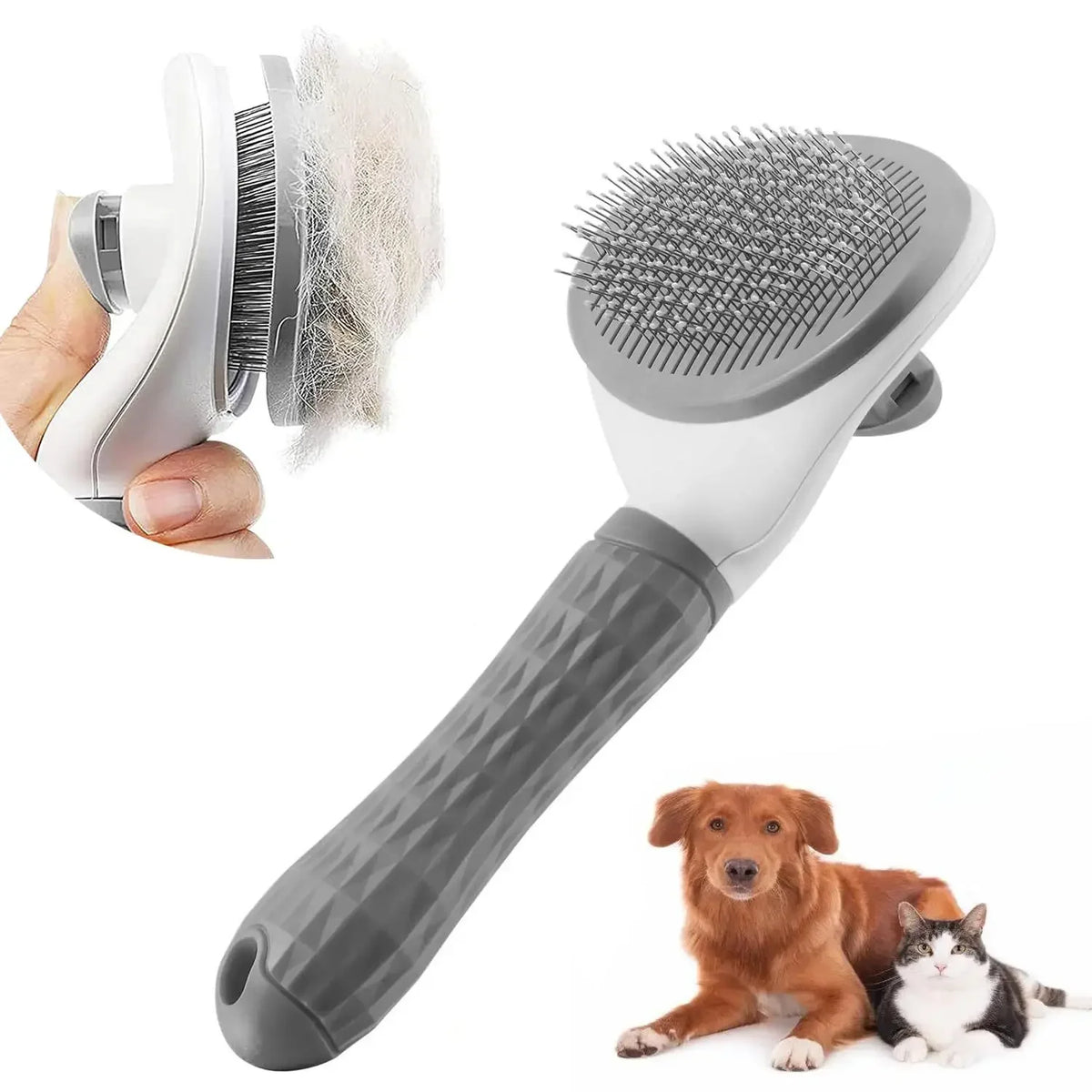 Self-Cleaning Pet Grooming Brush – Gentle Deshedding Brush for Dogs & Cats